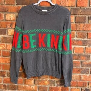 IML womens holiday Christmas be kind cotton sweater gray XS